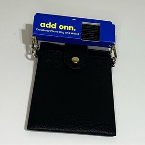 Add Onn faux leather Black Crossbody Phone Bag and Wallet NWT